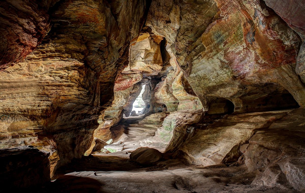 Rock House sandstone formation at Hocking Hills State Park, Ohio